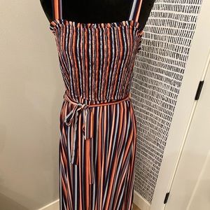 Adorable multi color striped sleeveless dress!!